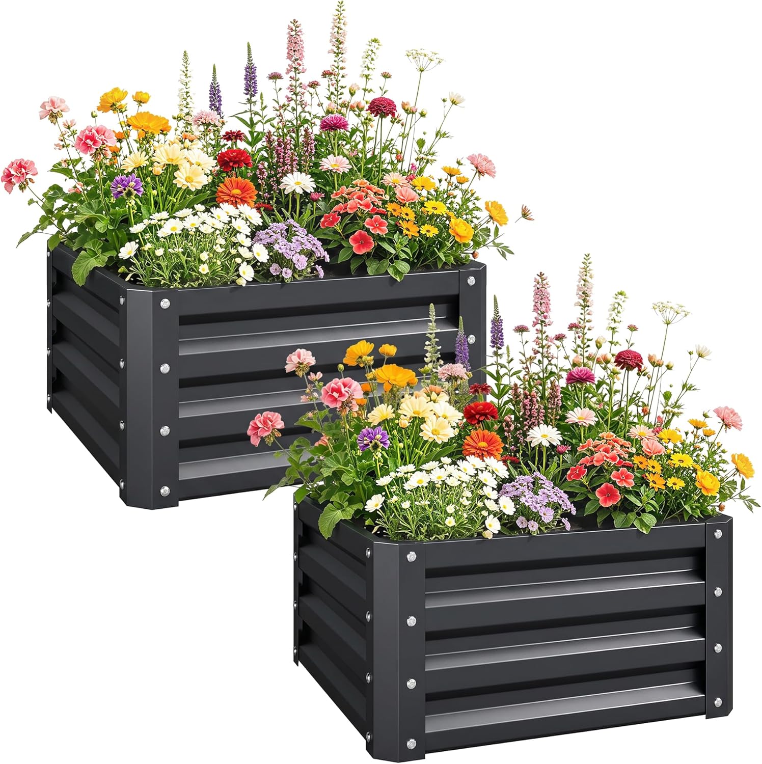 Planter Raised Metal - Canteiro Elevado Galvanizado de 2 Peças,
