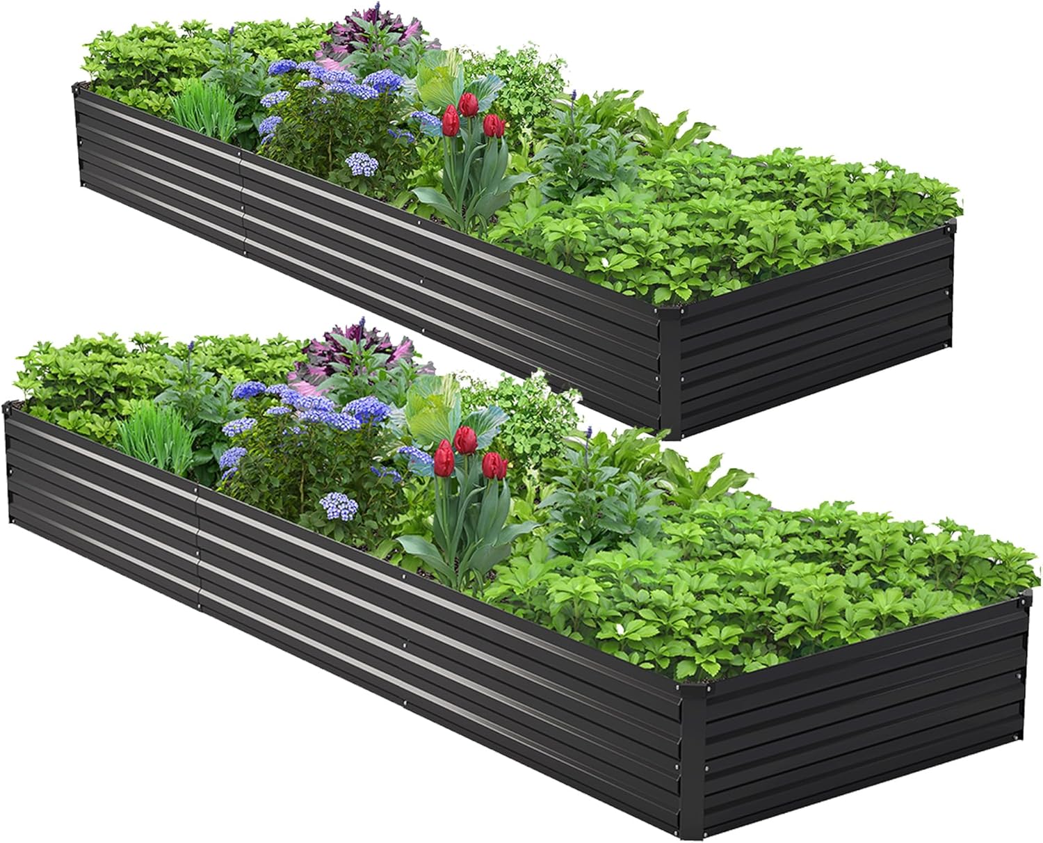 Planter Raised Metal - Kit de 2 Canteiros Elevados Galvanizados