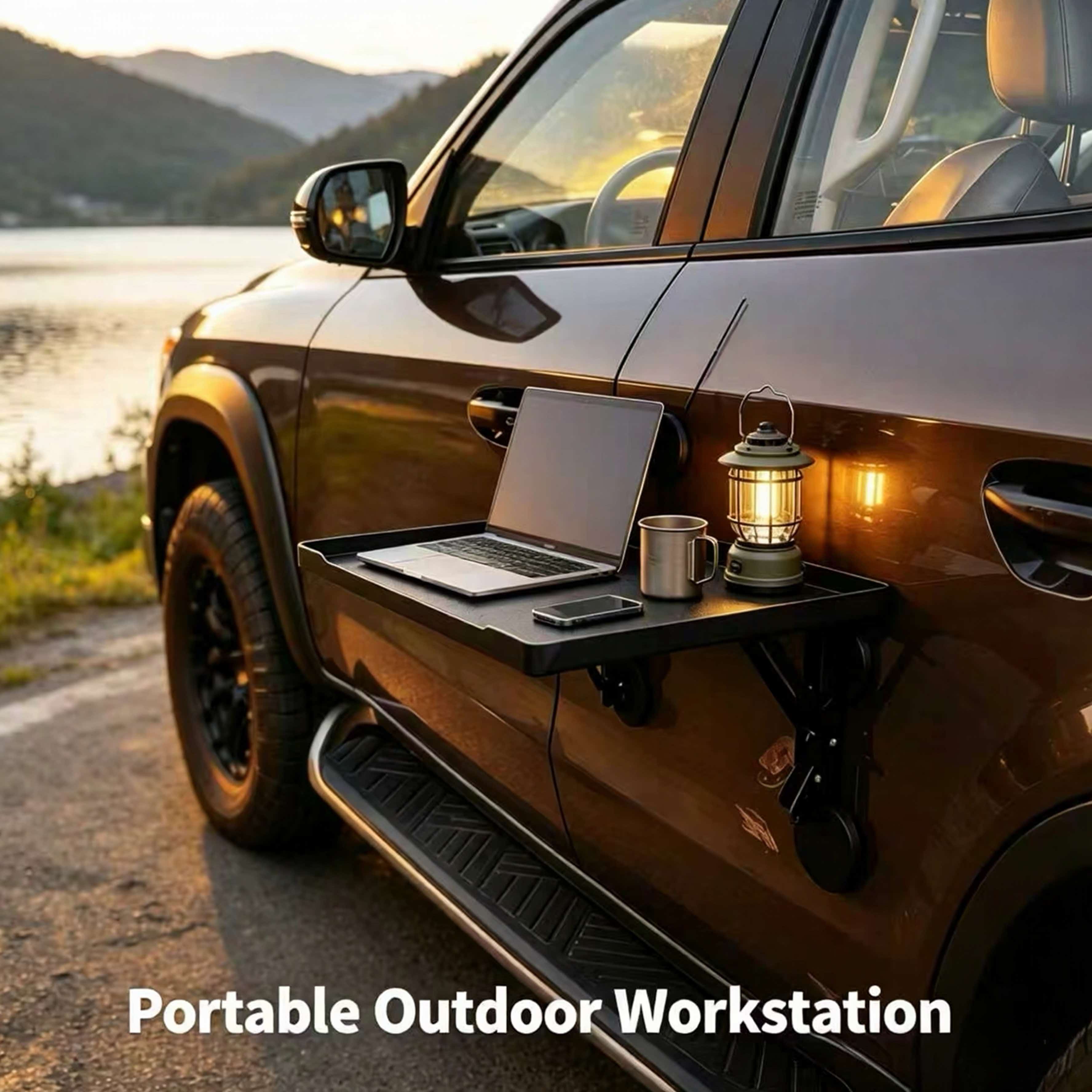 Outdoor Furniture Usa - Mesa Lateral Magnética Dobrável para Carro,