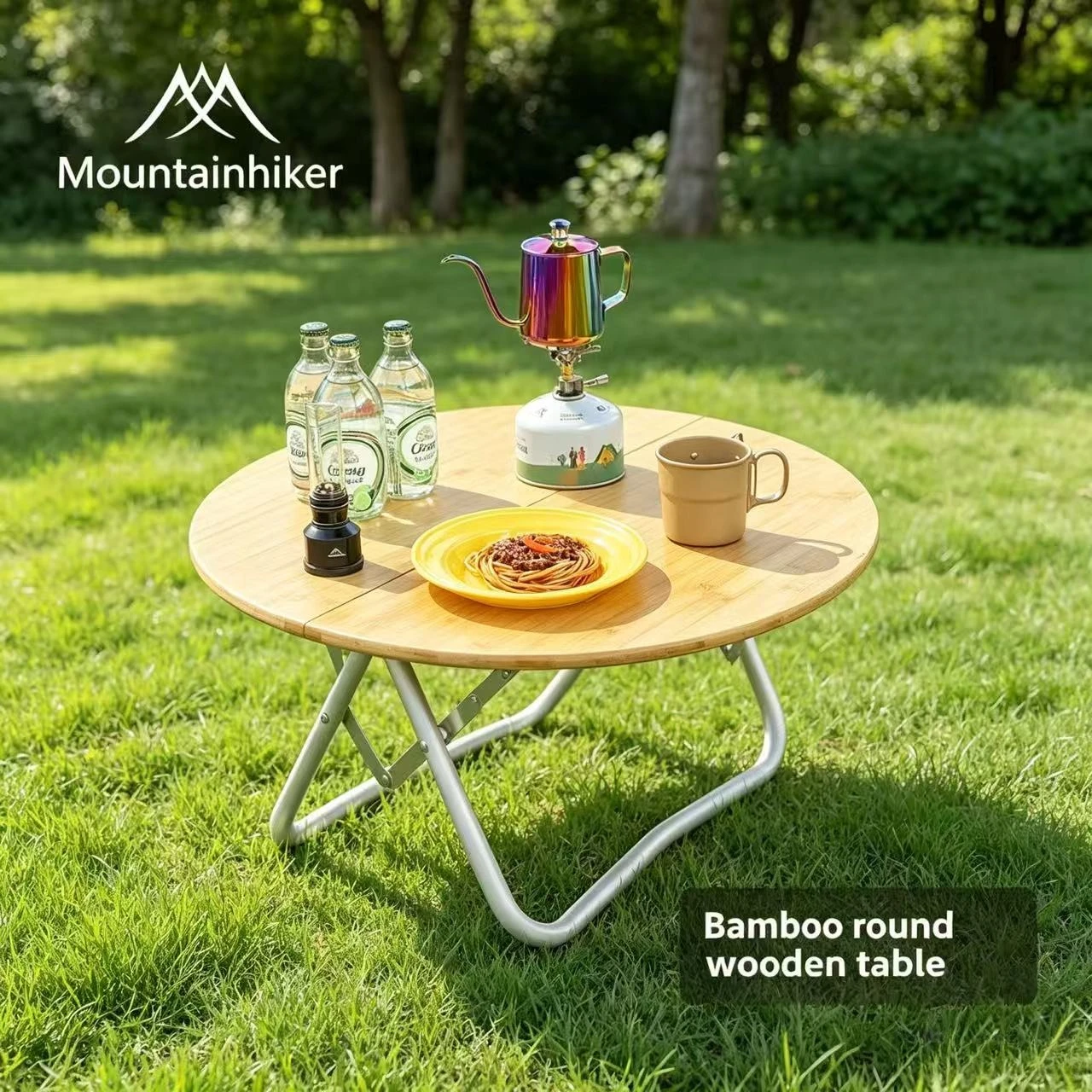 Outdoor Furniture Usa - MOUNTAINHIKER Mesa de camping portátil, redonda,
