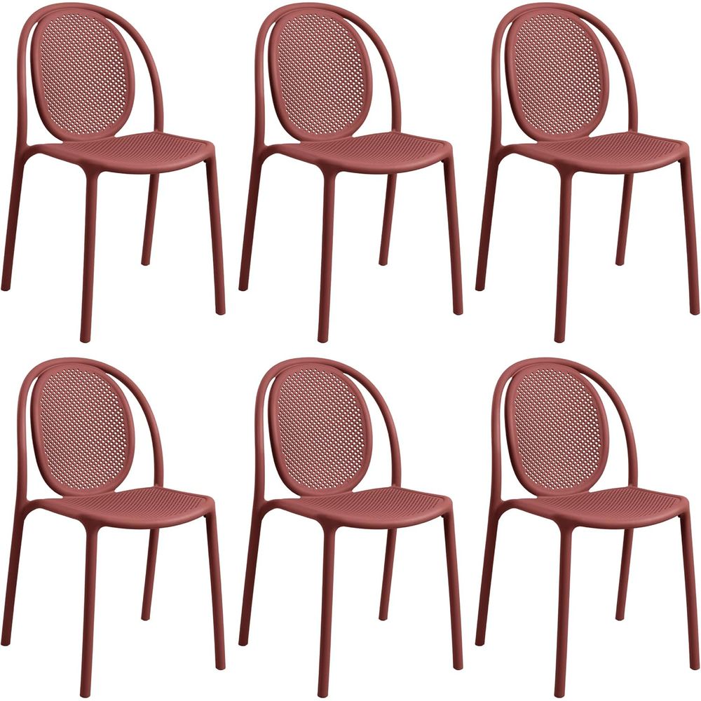 Outdoor Furniture Easy To Clean - Conjunto de 6 Cadeiras de Jantar
