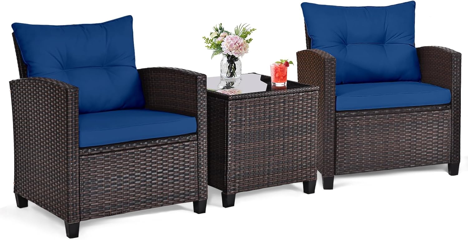Outdoor Furniture Table - Conjunto bistrô de 3 peças em