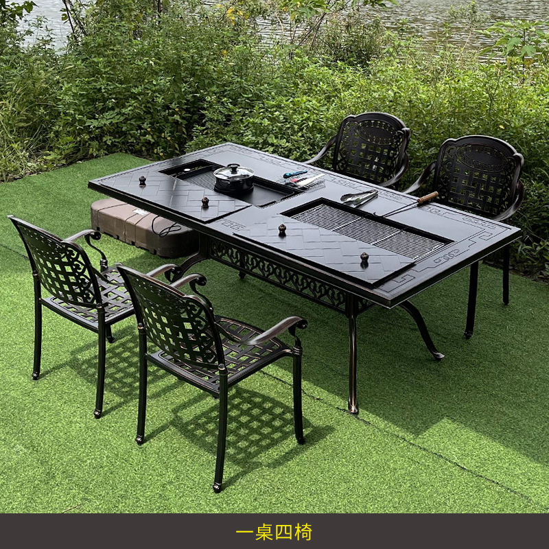 Conjunto de móveis de ferro fo - Outdoor Furniture Table avaliação e preço